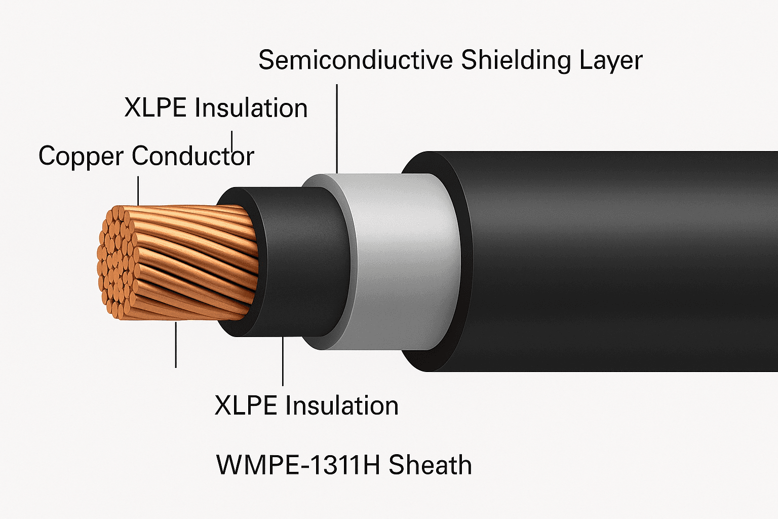 WMPE-1311H: Sheathing for power cables, aerial insulated cables, and submarine cables