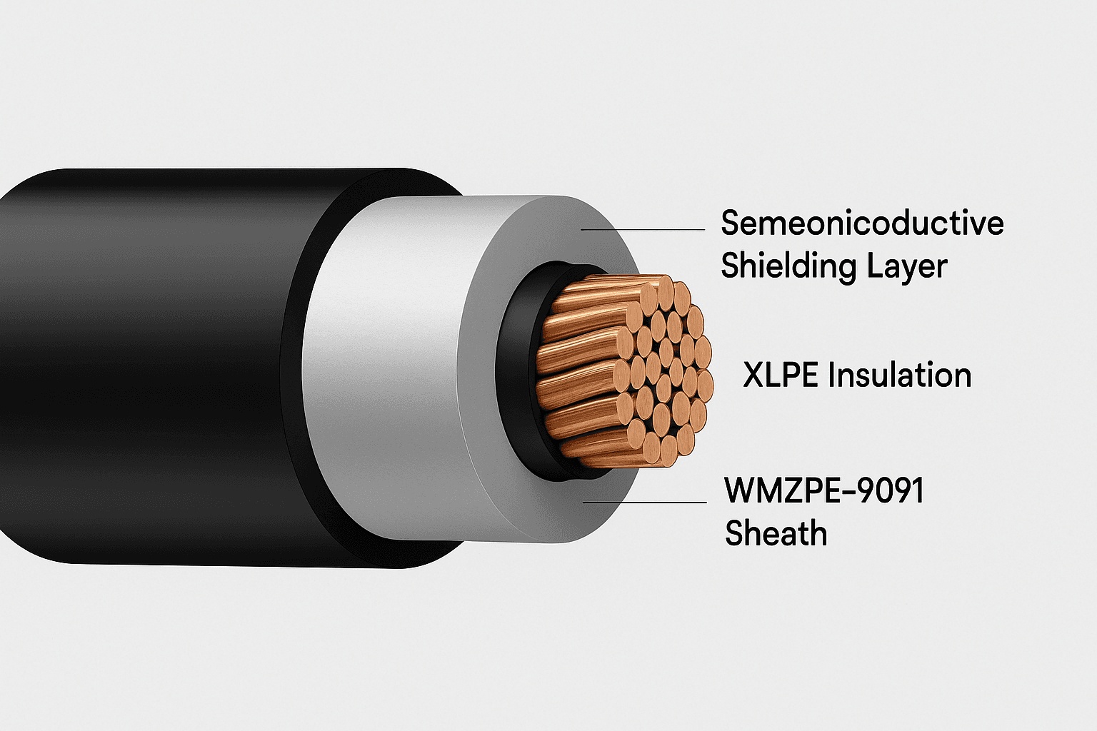 WMZPE-9091: Flame-retardant polyethylene sheathing for ultra-high voltage power cables