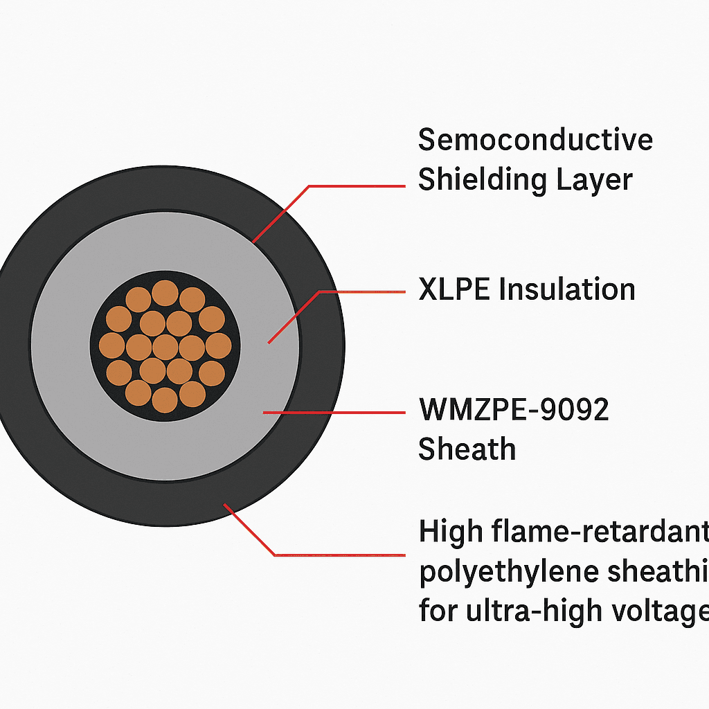 WMZPE-9092: High flame-retardant polyethylene sheathing for ultra-high voltage power cables